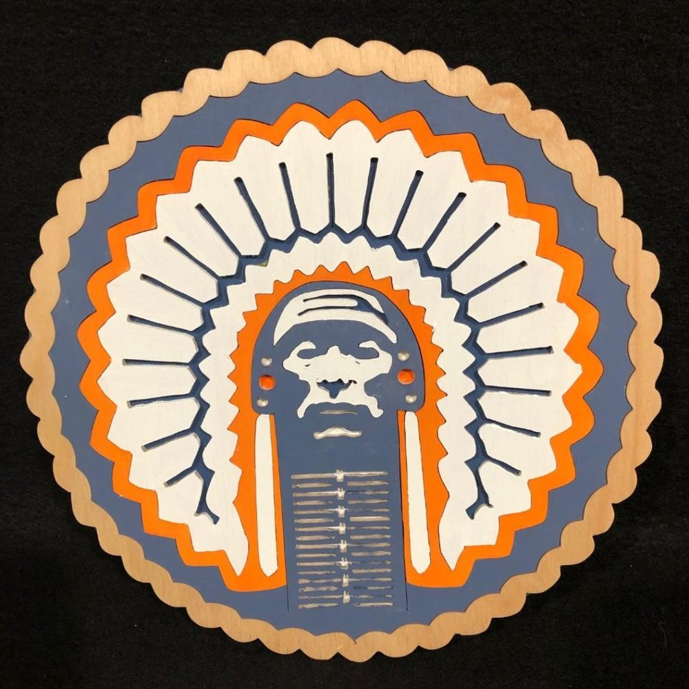 Chief Illiniwek Fighting Illini Wood Decor